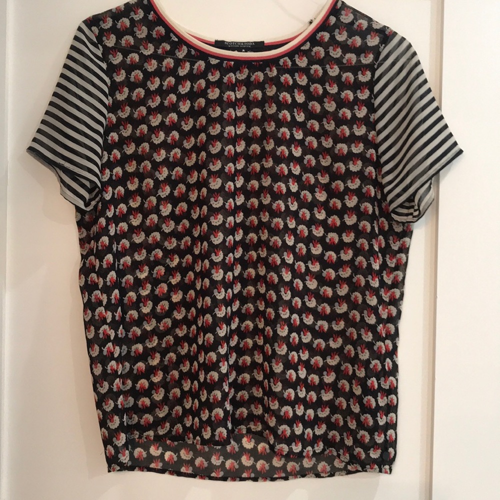 Scotch and Soda floral and stripe top